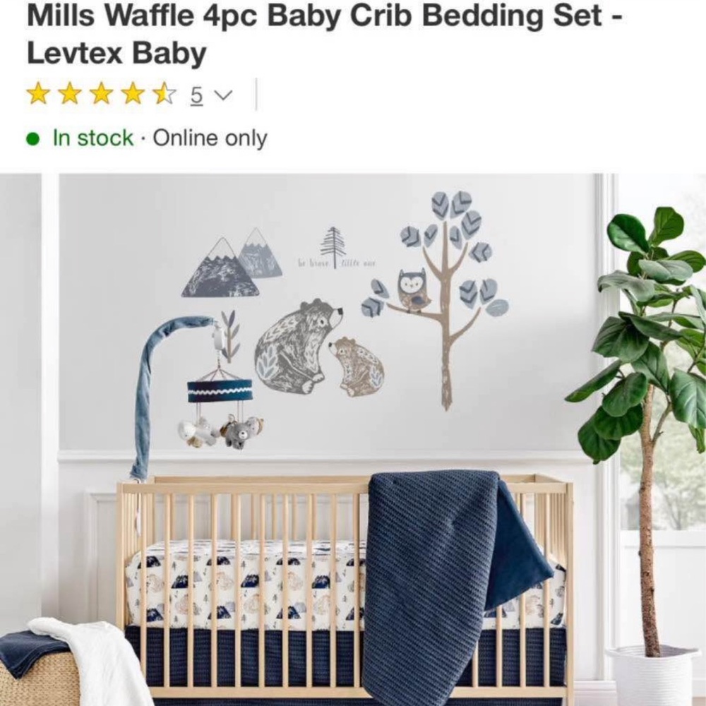 Levtex Baby Wall Decal - Blue and Gray Woodland Animals